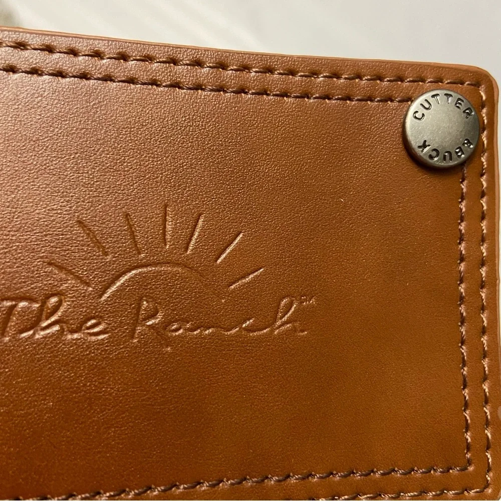 Cutter & Buck Genuine Leather Snap Closure Travel Luggage ID Name Tag - NEW